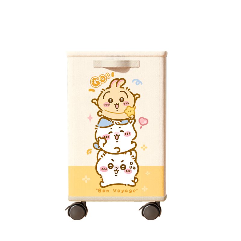 Home Edit Bathroom Storage - รถเข็นเก็บของลายการ์ตูนน่ารัก Chiikawa, Hachiware, Usagi พร้อมล้อเลื่อนสำหรับจัดระเบียบใต้โต๊ะทำงานในสำนักงาน
