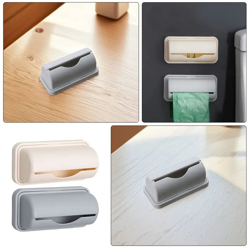 Home Bathroom Organizer - ที่เก็บถุงขยะติดผนัง 1/2/3/4 ชิ้น อุปกรณ์จัดเก็บถุงขยะที่จำเป็นสำหรับห้องครัว ตู้เก็บของ ชั้นวางของ