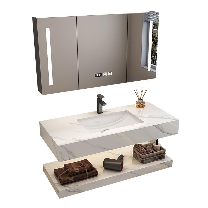 Home Bathroom Vanity Combo - ตู้เก็บของ ตู้เก็บของสไตล์วินเทจ ตู้เก็บของในห้องน้ำ ตู้เก็บของในห้องน้ำแบบเรียบง่าย กระจก ตู้เก็บของในห้องน้ำ