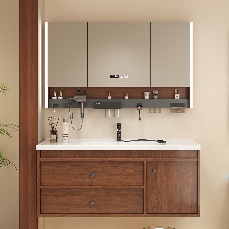 Home Bathroom Vanity Combo - ตู้ห้องน้ำสีขาว ตู้โชว์ห้องนั่งเล่น ชั้นวางของไม้ ตู้วางของเหนือโต๊ะเครื่องแป้ง ลิ้นชัก ตู้เก็บเอกสารขนาดเล็ก