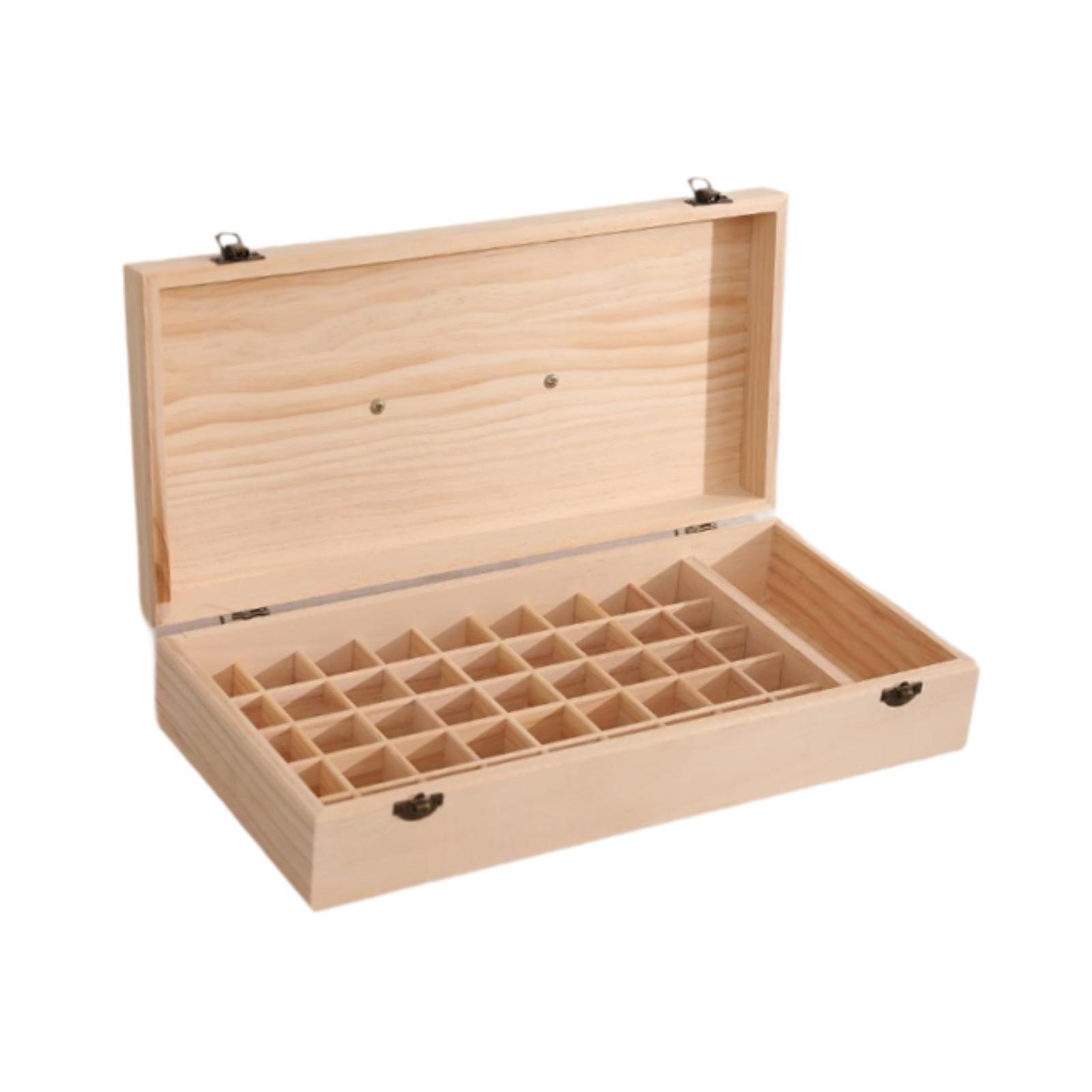 Home Essentials Bathroom Storage - น้ํามันหอมระเหยกระเป๋าถือน้ํามันกล่องคอนเทนเนอร์เครื่องสําอางค์ขาตั้งแบบพกพาไม้สําหรับสปา Salon Home ห้องน้ํา