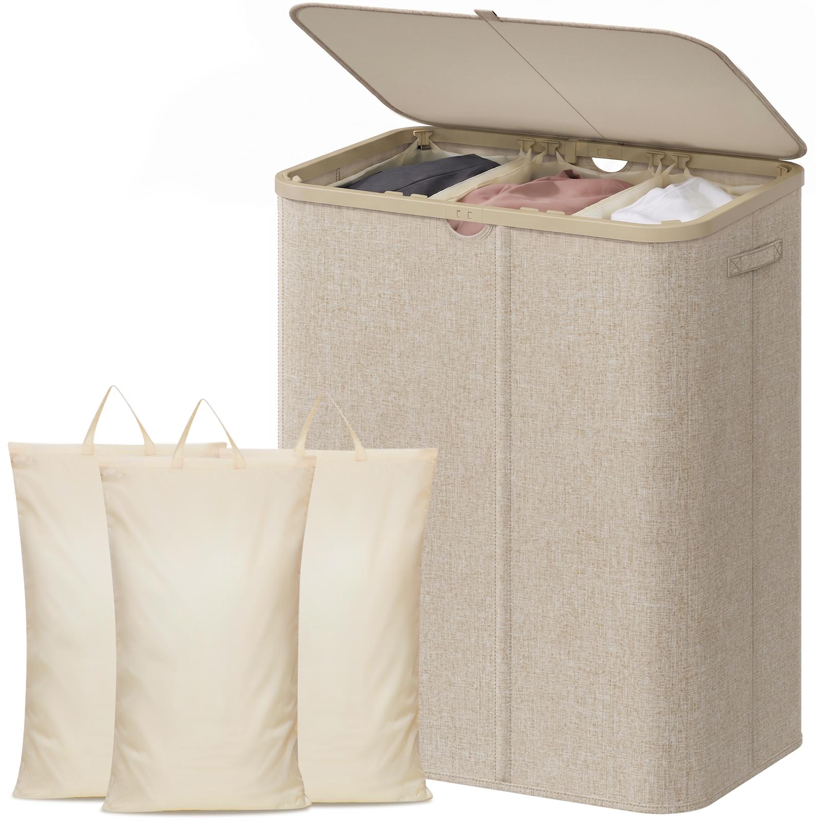 Home Essentials Bathroom Storage - ตะกร้าผ้าพลาสติกขนาดใหญ่พิเศษ 110L 150L 170L 190L ตะกร้าผ้าทรงสูงพับได้