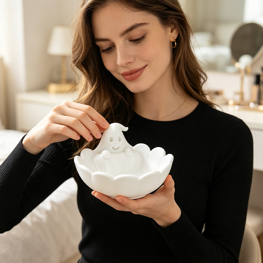 ถาดเก็บเครื่องประดับรูปผีสีขาว - Home Essentials Bathroom Storage บทวิจารณ์และราคา