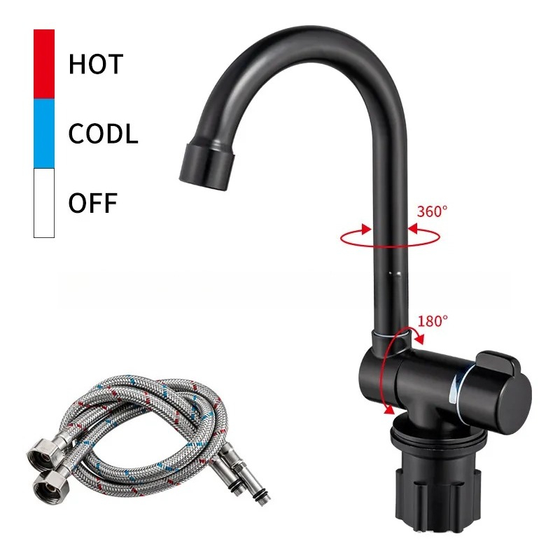 ก๊อกน้ำ RV สีดำแบบพับได้สำหรับ - Basin Mixer Tap บทวิจารณ์และราคา