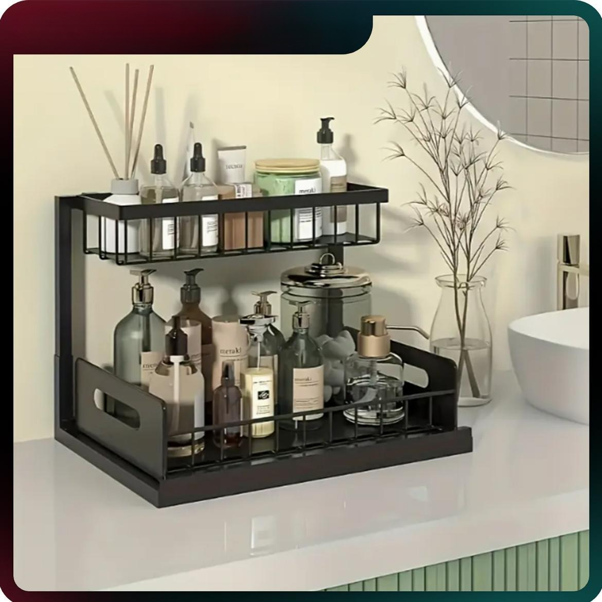 ชั้นวางของใต้ซิงค์แบบดึงออกได้ - Home Bathroom Organizer บทวิจารณ์และราคา