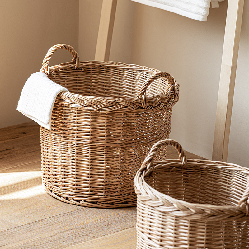 ตะกร้าผ้าแบบสานพร้อมหูหิ้ว ตะก - Home Essentials Bathroom Storage บทวิจารณ์และราคา