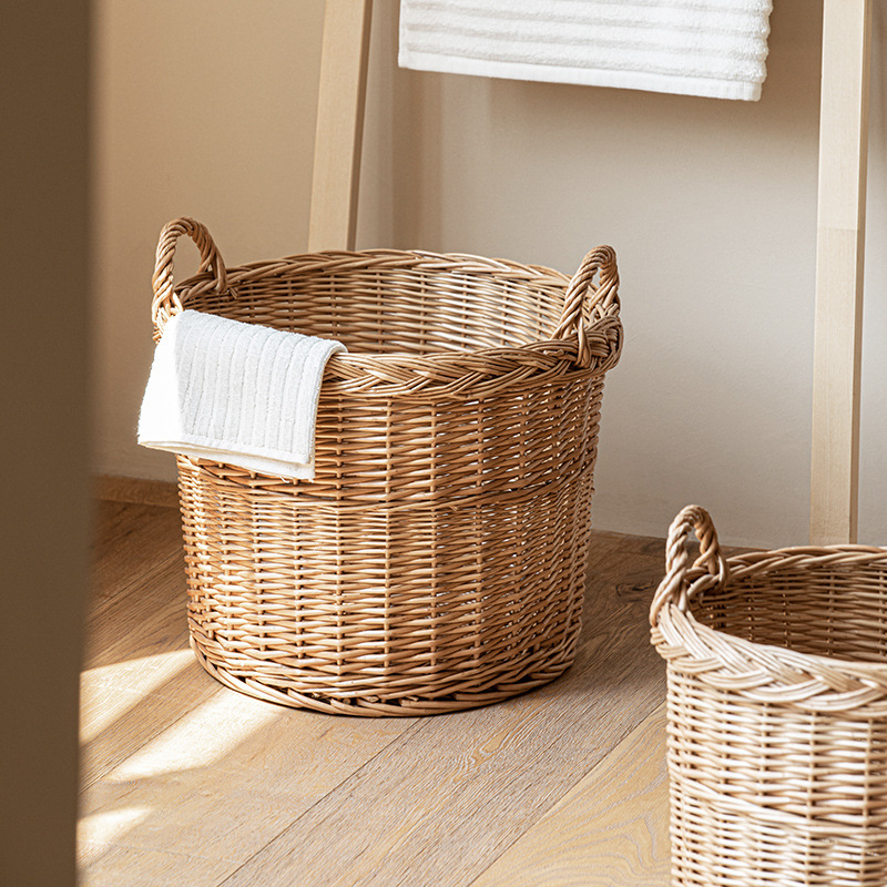 ตะกร้าผ้าแบบสานพร้อมหูหิ้ว ตะก - Home Essentials Bathroom Storage บทวิจารณ์และราคา