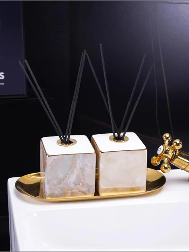 ขวดเซรามิกอโรมาเธอราพีลายหินอ่ - Home Essentials Bathroom Storage บทวิจารณ์และราคา
